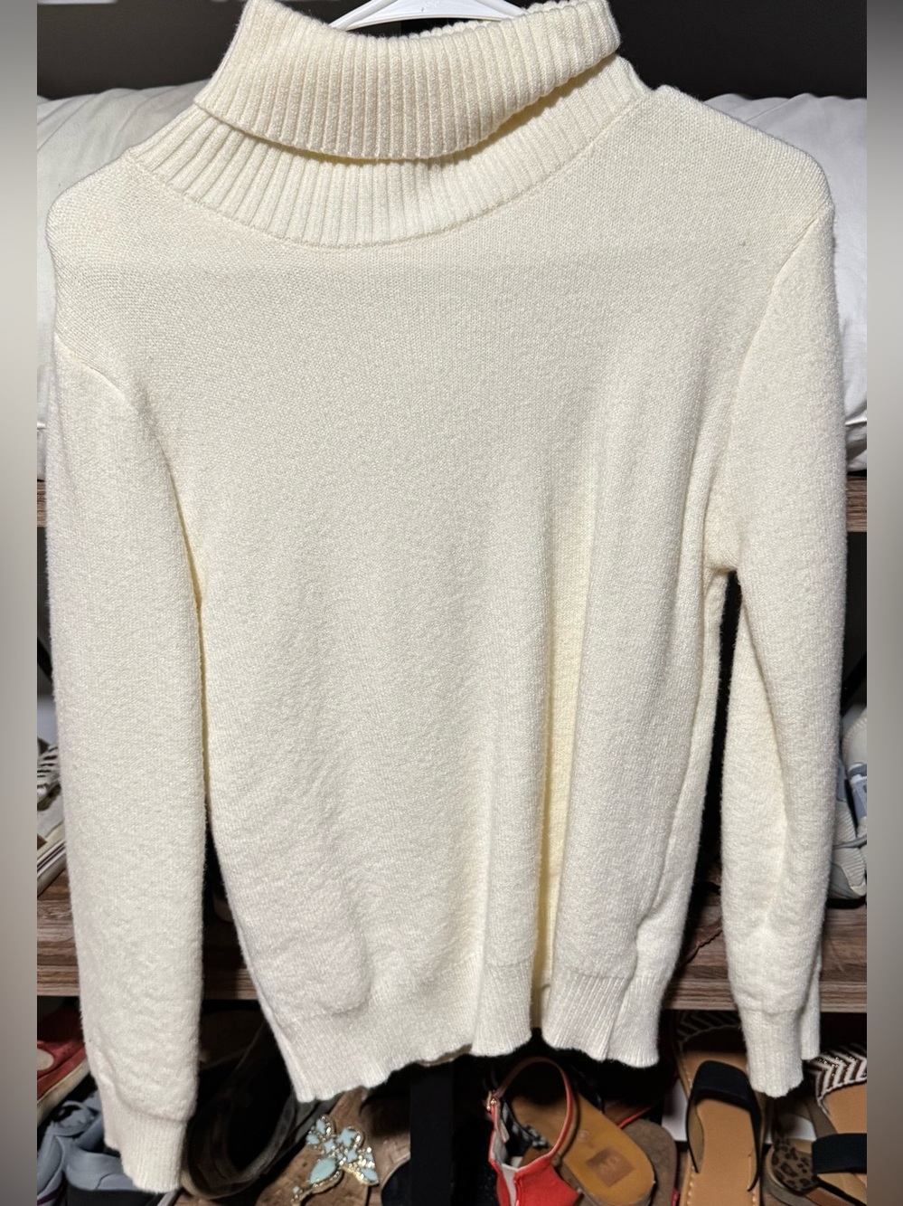 SHEIN Cream Turtleneck Sweater